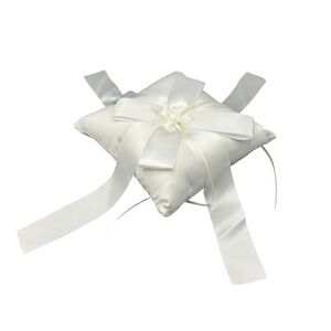 WEDDING RING PILLOW WITH BOW ELEGANT STAIN PILLOW FOR CEREMONY RINGS CLASSIC